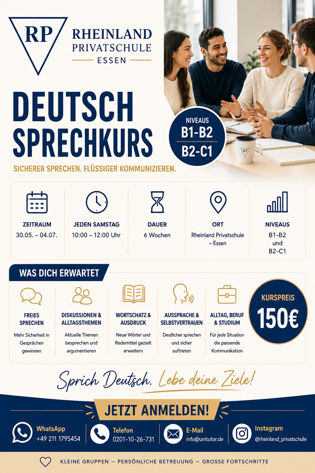 Deutsch Sprechkurs in Essen für Studium und akademische Kommunikation