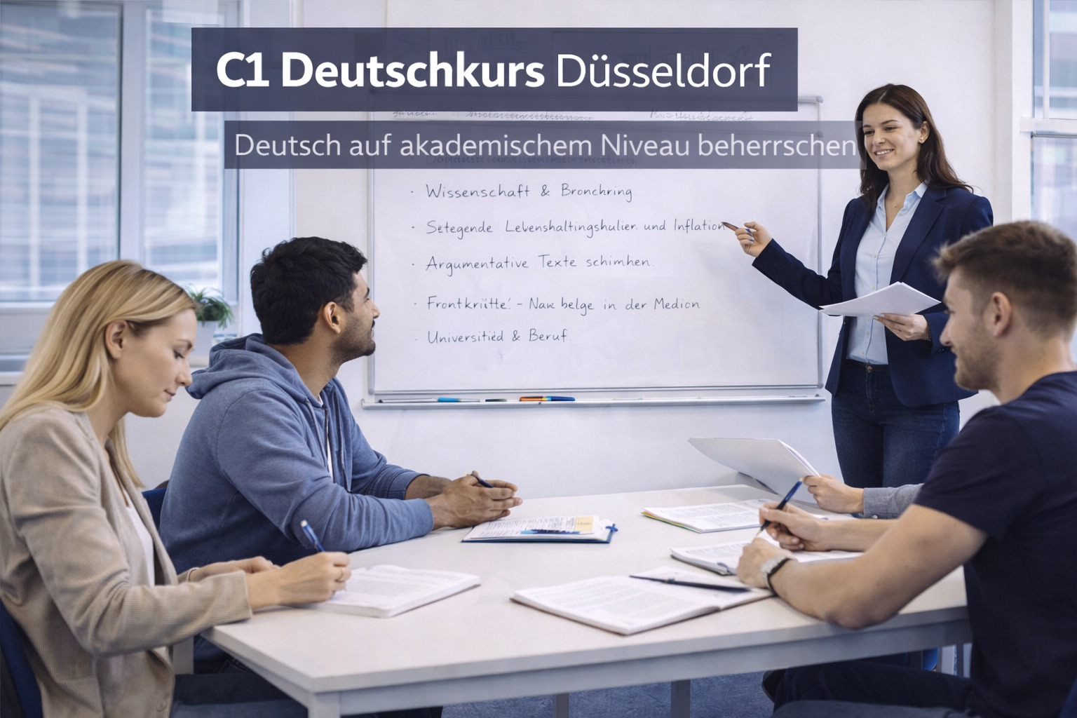 B1 Deutschkurs Düsseldorf – Sicher Deutsch sprechen und verstehen